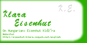 klara eisenhut business card